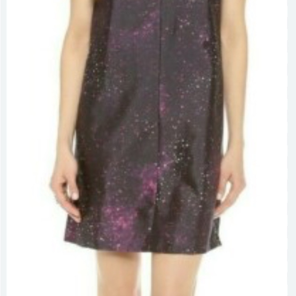 Club Monaco Black Ophelia Galaxy Print Silk shift Dress - New with tag - Size 6